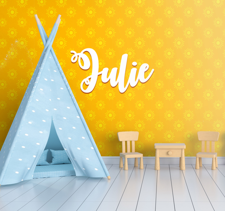 Mural de pared infantil fondo con patrón de girasol - TenVinilo