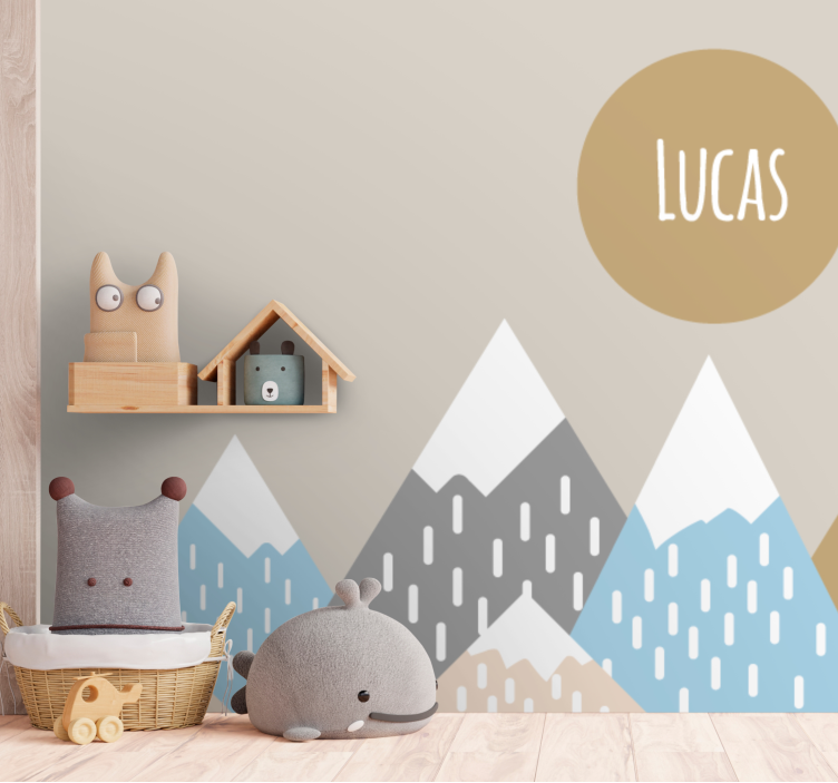 Mural de pared infantil picos de montaña - TenVinilo
