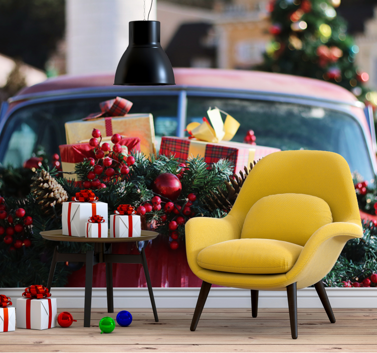 Mural de pared navidad regalos festivos navideños - TenVinilo