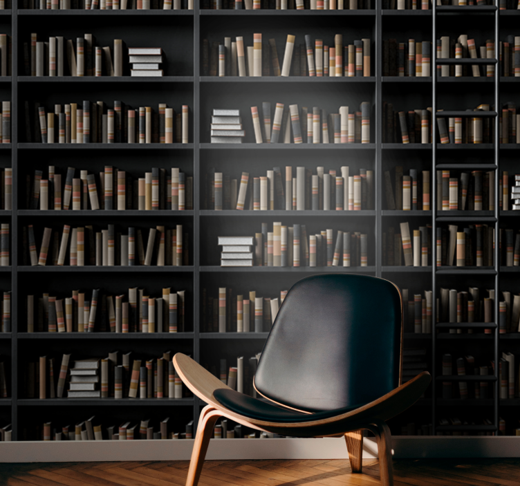 Mural de pared piedra colección de libros - TenVinilo