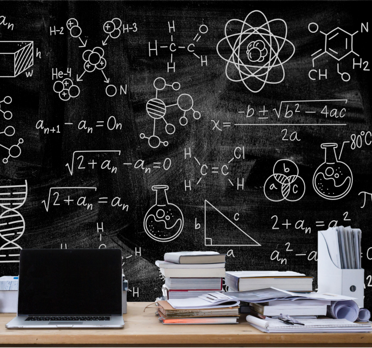 Mural juvenil fórmulas científicas - TenVinilo