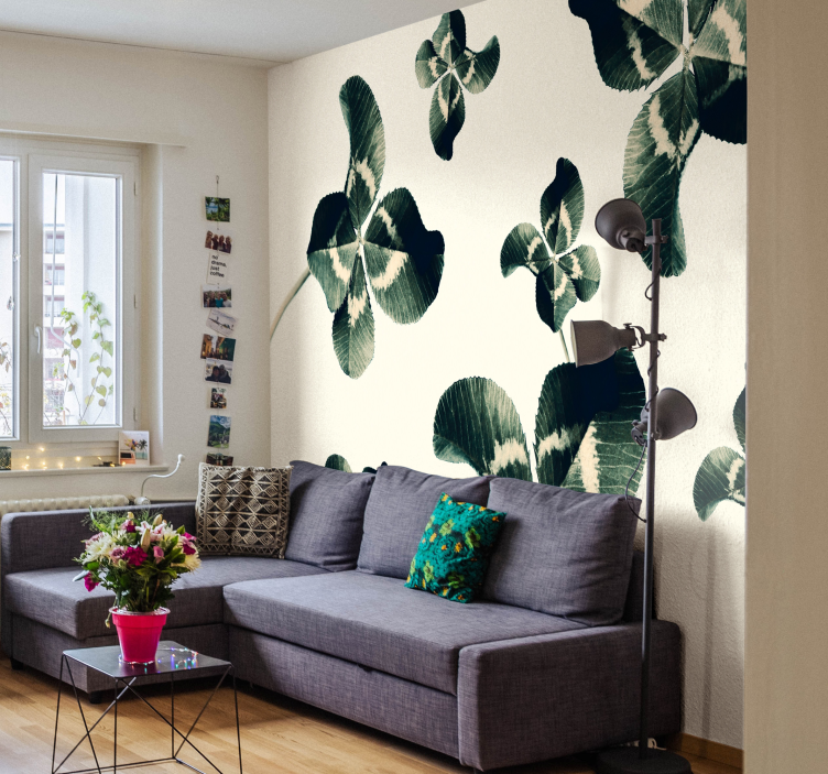 Mural pared naturaleza Trébol Moderno - TenVinilo