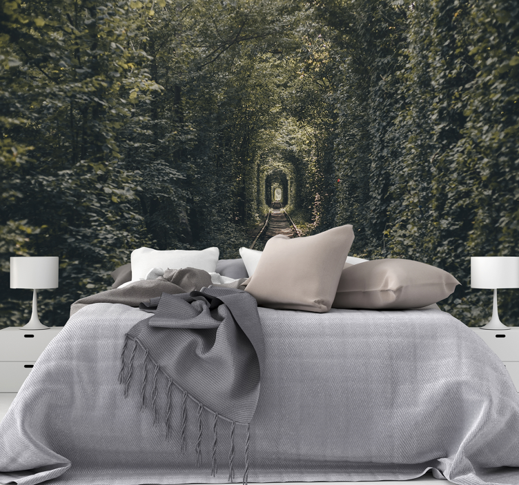 Fotomural 3D efecto profundidad de ferrocarril - TenVinilo