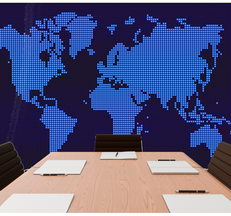 Papel pintado mapamundi mapa del mundo pixelado - TenVinilo