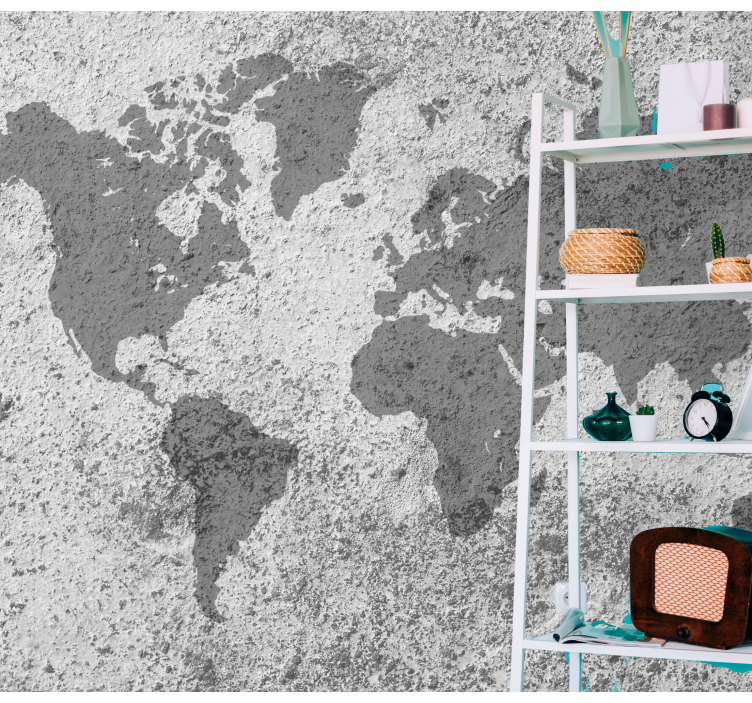 Papel pintado mapamundi mapa globo artístico - TenVinilo