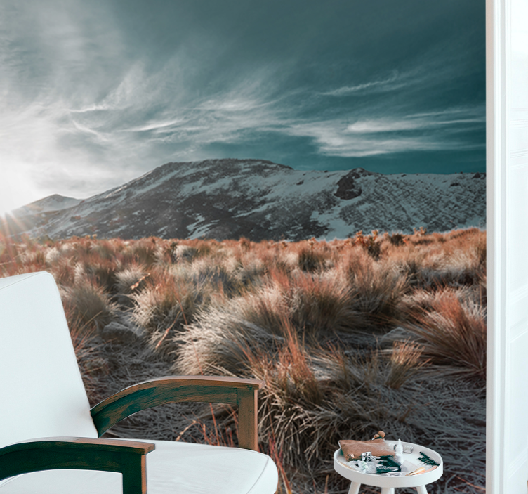 Papel pintado paisaje amanecer en la montaña - TenVinilo