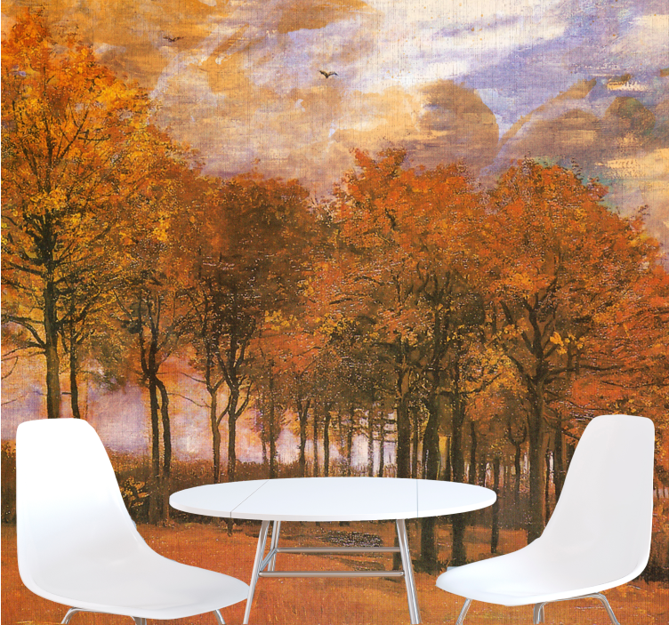 Papel pintado paisaje bosque en otoño - TenVinilo