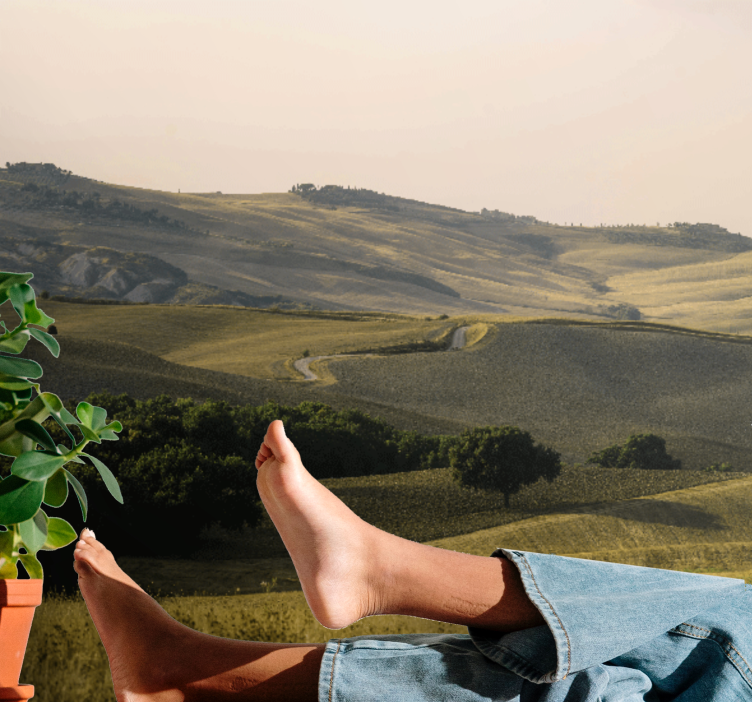 Papel pintado paisaje colinas rodantes - TenVinilo