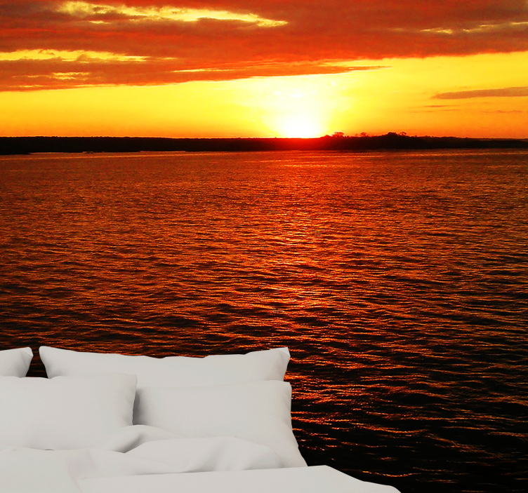 Papel pintado paisaje crepúsculo sobre el océano - TenVinilo