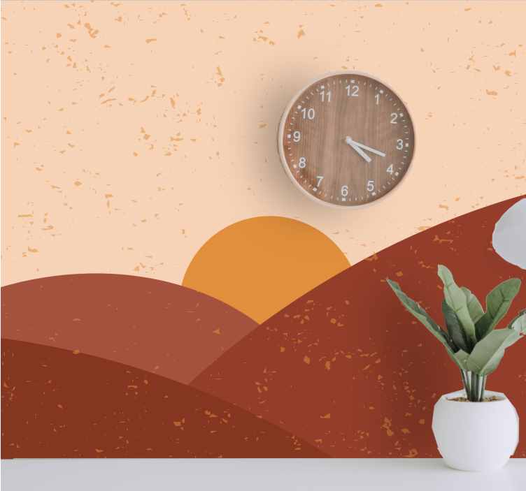 Papel pintado paisaje crepúsculo sobre picos - TenVinilo