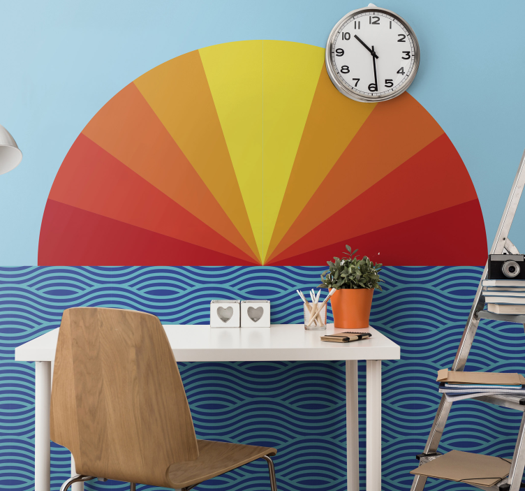 Papel pintado paisaje diseño de horizonte radiante - TenVinilo