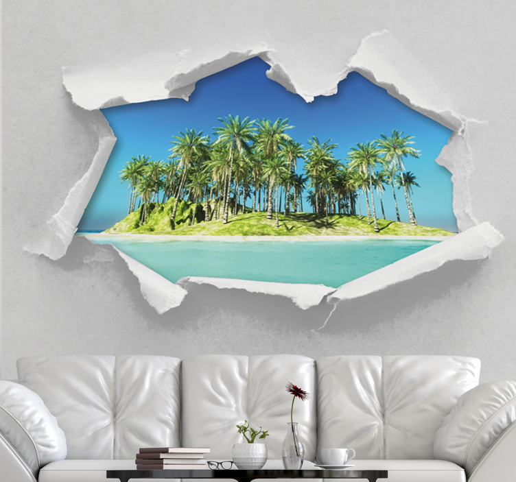 Papel pintado paisaje escape a la isla tropical - TenVinilo