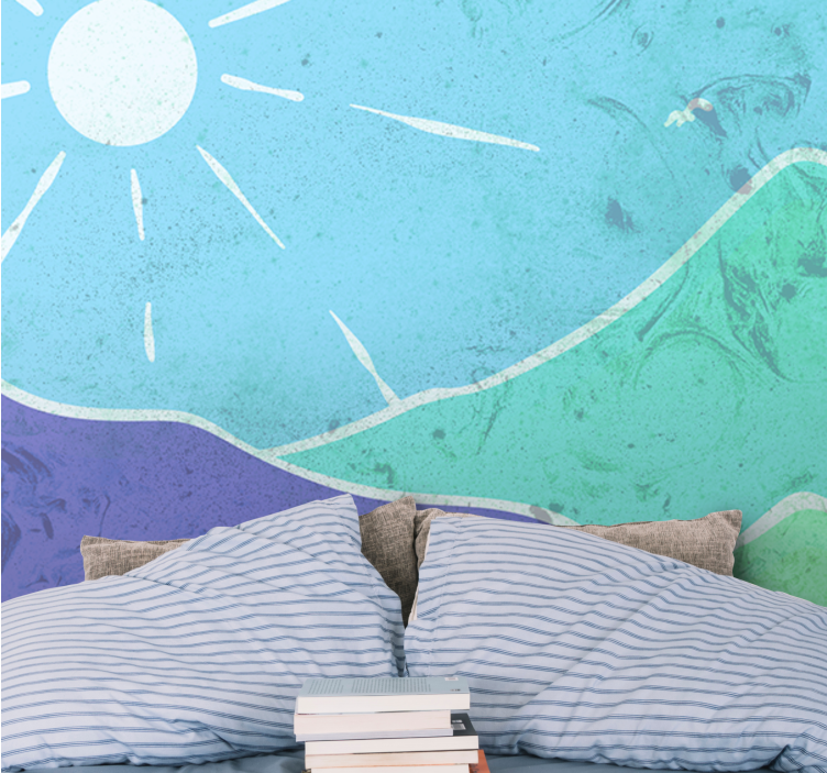 Papel pintado paisaje escena de paisaje montañoso - TenVinilo