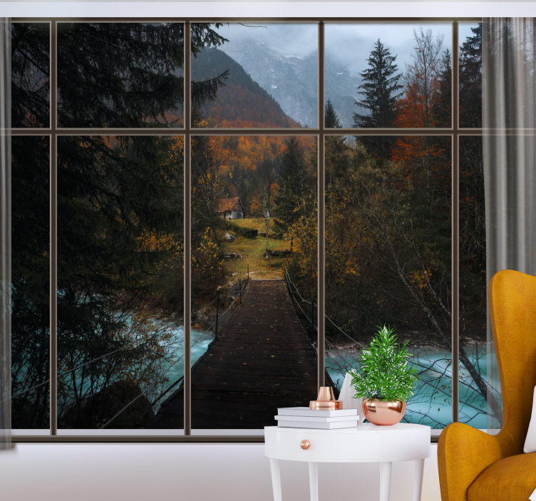 Papel pintado paisaje escena de sendero montañoso - TenVinilo