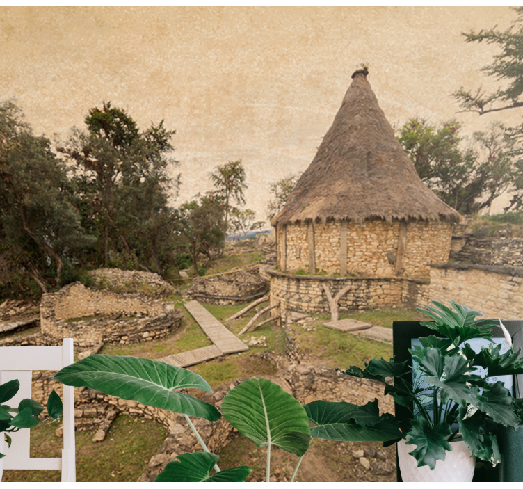 Papel pintado paisaje estructura antigua paisaje - TenVinilo