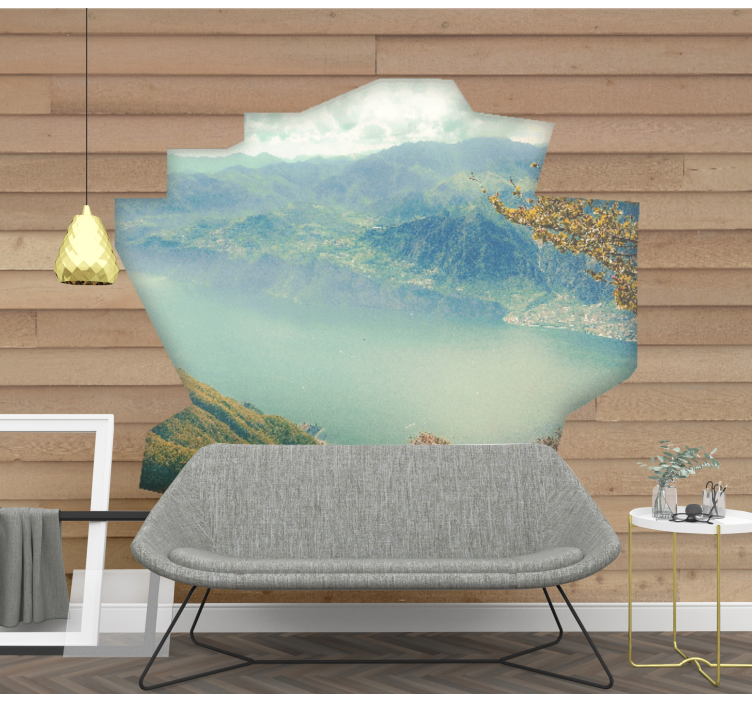Papel pintado paisaje mirador del lago alpino - TenVinilo