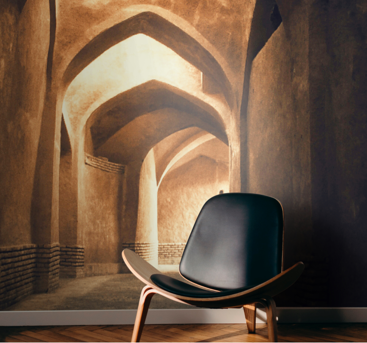 Papel pintado paisaje pasaje de arcos antiguos - TenVinilo