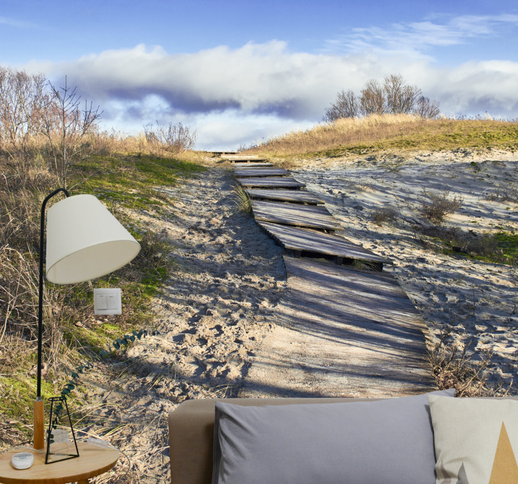 Papel pintado paisaje sendero de madera - TenVinilo