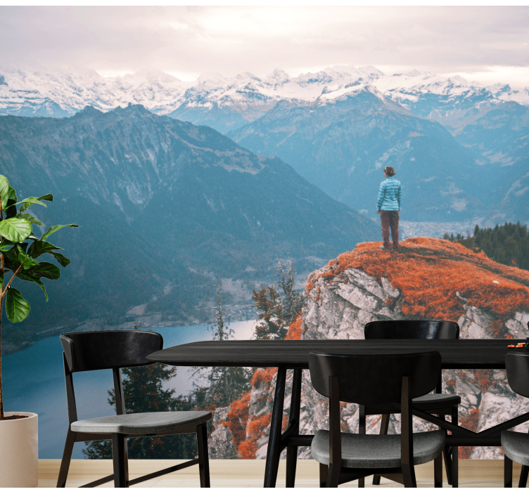 Papel pintado paisaje serenidad de montañas - TenVinilo