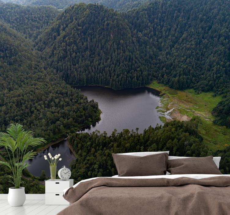 Papel pintado paisaje serenidad del lago de montaña - TenVinilo