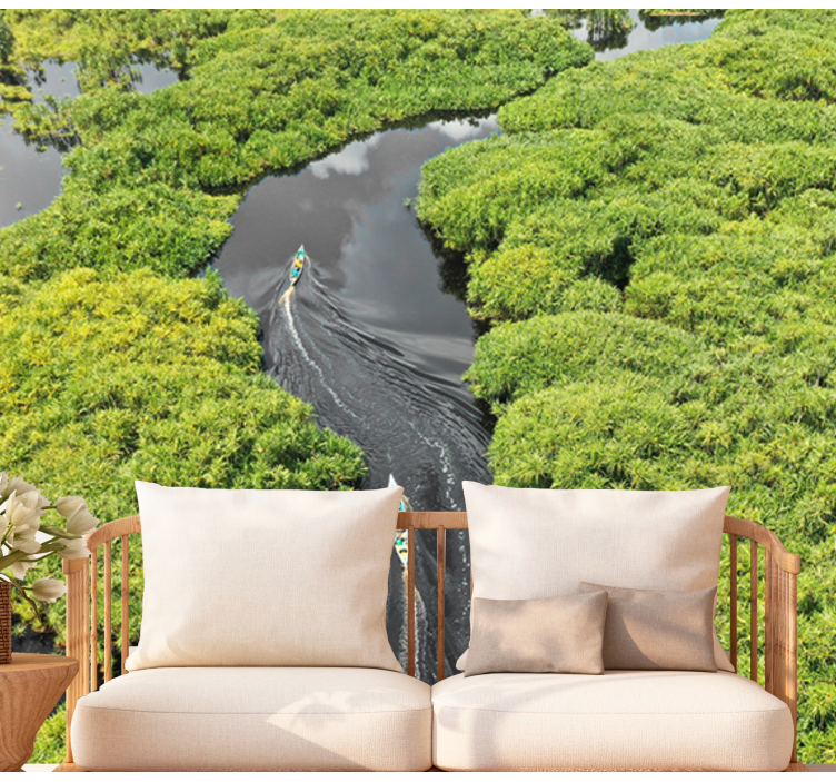 Papel pintado paisaje viaje escénico por el río - TenVinilo