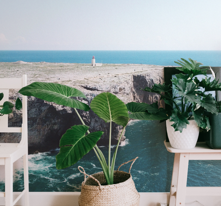 Papel pintado paisaje vista de acantilados costeros - TenVinilo