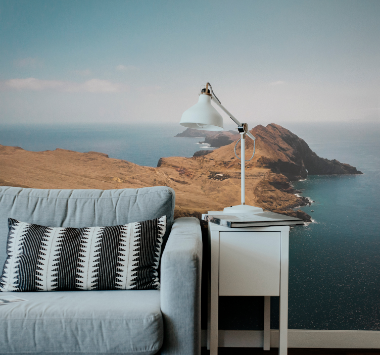 Papel pintado paisaje vista de la montaña costera - TenVinilo