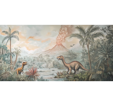 Mural de pared infantil paisaje jurásico - TenVinilo