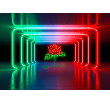 Papel pintado 3D túnel con flores - TenVinilo