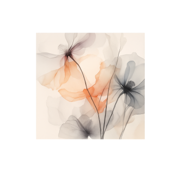 Papel pintado salón flores cachorros de acuarela - TenVinilo