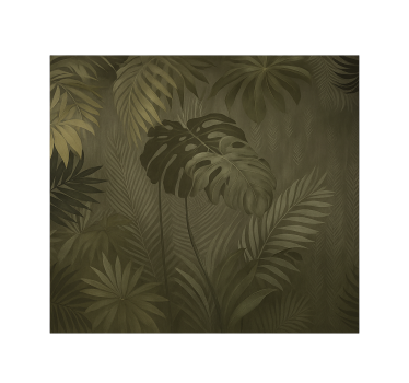 Mural pared salón exuberante selva tropical - TenVinilo
