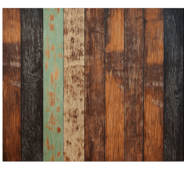 Mural pared salón tablones de madera de colores - TenVinilo