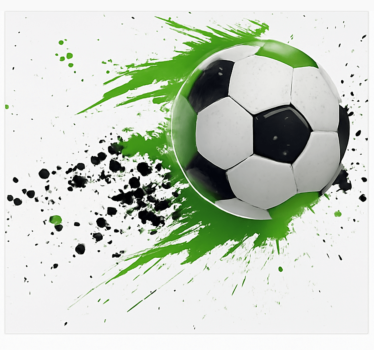 Mural para dormitorio juvenil balón de fútbol verde - TenVinilo
