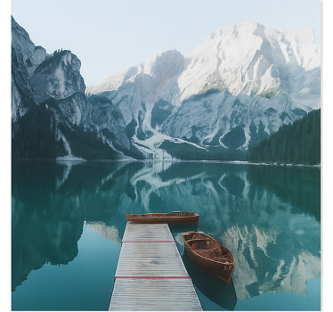 Fotomural montañas lago di braies, dolomitas - TenVinilo