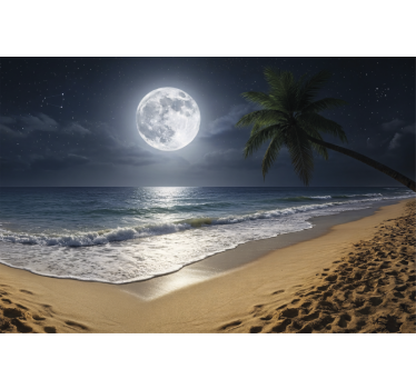 Fotomural mar luna llena en el océano - TenVinilo
