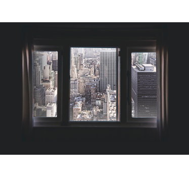 Papel pintado 3D ventanas vistas a Nueva York - TenVinilo