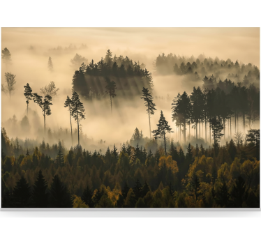Papel pintado bosque bruma etérea de la mañana - TenVinilo