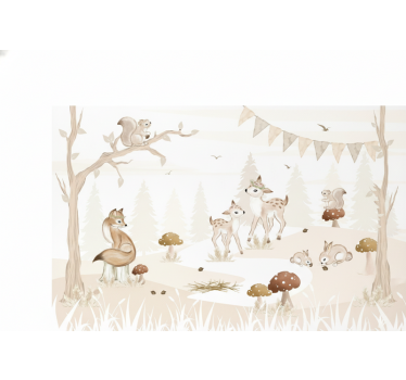 Papel pintado bosque habitación infantil encantadora - TenVinilo