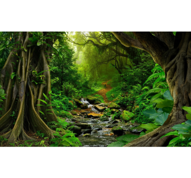 Papel pintado bosque oasis del bosque tropical - TenVinilo