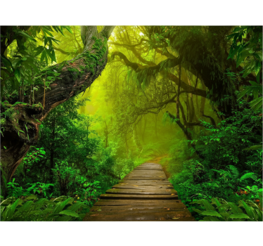 Papel pintado bosque sendero místico del bosque - TenVinilo