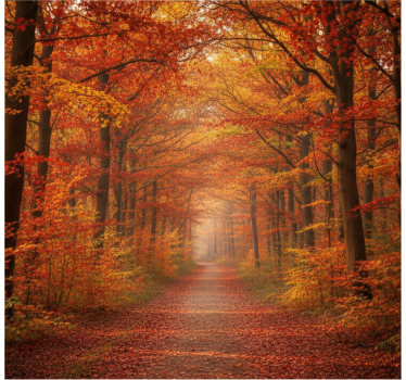 Papel pintado bosque camino de Árboles en otoño - TenVinilo