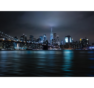 Mural New York City de noche - TenVinilo