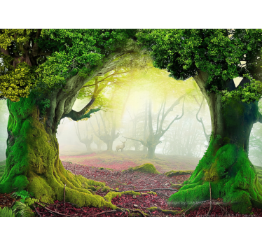 Papel pintado naturaleza portal del bosque eterno - TenVinilo