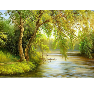 Papel pintado bosque sauce del río sereno - TenVinilo