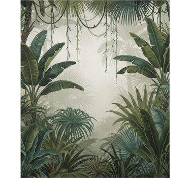Papel pintado bosque retiro de selva retro - TenVinilo