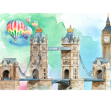 Fotomural Londres ilustración Tower Bridge - TenVinilo