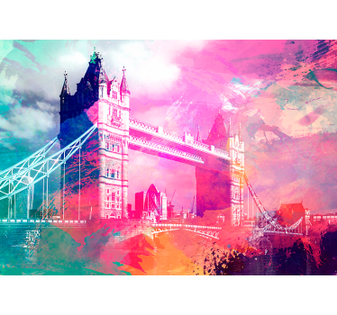 Fotomural London Tower Bridge Acuarela - TenVinilo