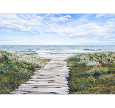 Papel pintado paisaje pasarela al mar - TenVinilo