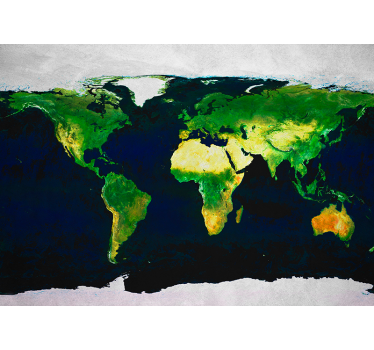 Papel pintado de mapamundi geográfico - TenVinilo