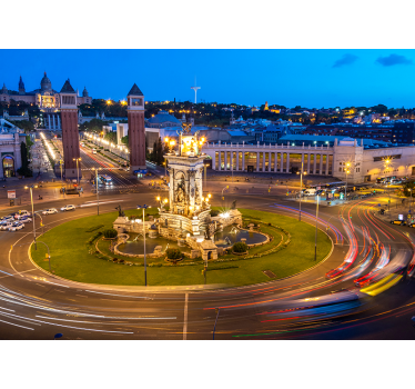 Foto mural Barcelona panorámica plaza España - TenVinilo